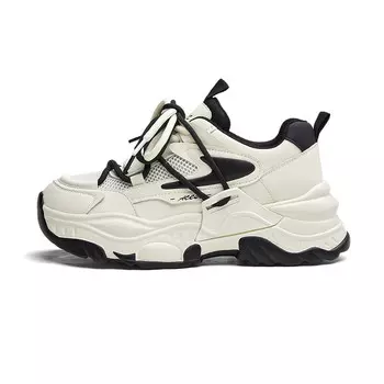 Кроссовки женские толстые низкие Acesc, бежевый/черный