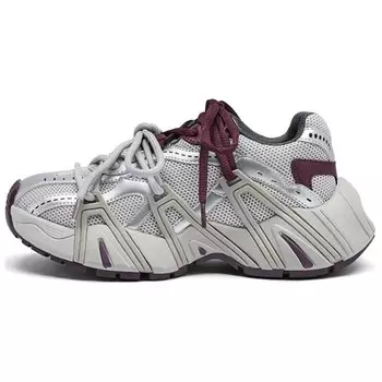 Кроссовки женские толстые низкие Agsdon, цвет Silver/Red