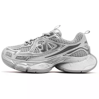 Кроссовки женские толстые низкие Agsdon, серебряный