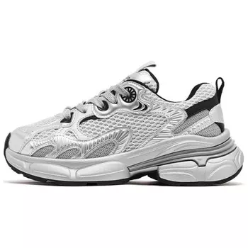 Кроссовки женские толстые низкие Agsdon, серебряный