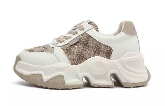 Кроссовки женские толстые низкие Aifulin, коричневый