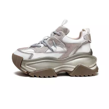 Кроссовки женские толстые низкие Aimeiqi, бежевый