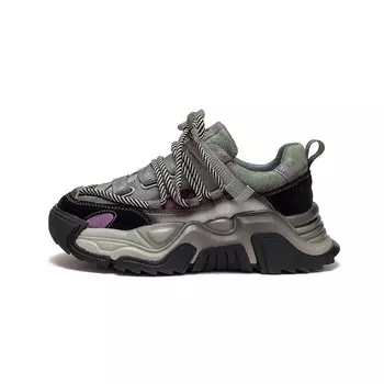 Кроссовки женские толстые низкие Aimeiqi, хаки