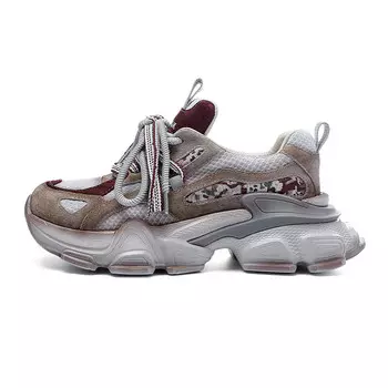 Кроссовки женские толстые низкие Airwalk, цвет Brown/burgundy