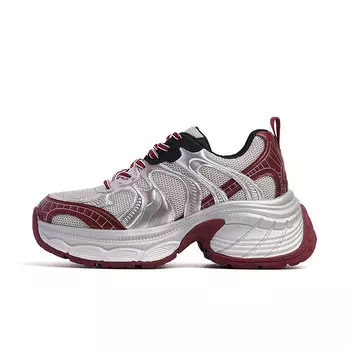 Кроссовки женские толстые низкие Aquascutum, цвет Burgundy