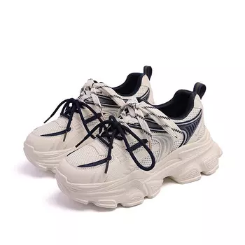 Кроссовки женские толстые низкие Aquascutum, красный/черный