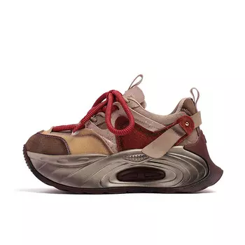 Кроссовки женские толстые низкие Baijiasi, красный