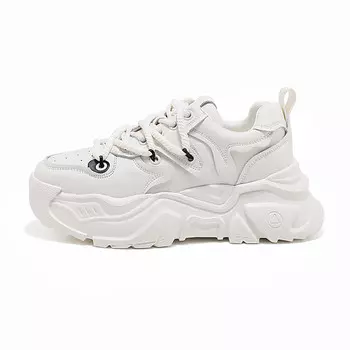 Кроссовки женские толстые низкие Baijihong, белый/зеленый