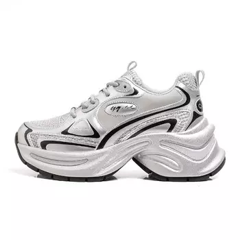 Кроссовки женские толстые низкие Bardilev, серебряный