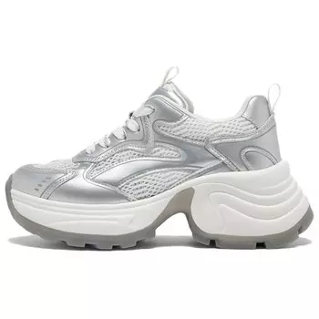 Кроссовки женские толстые низкие Basto, цвет Silver/Pink