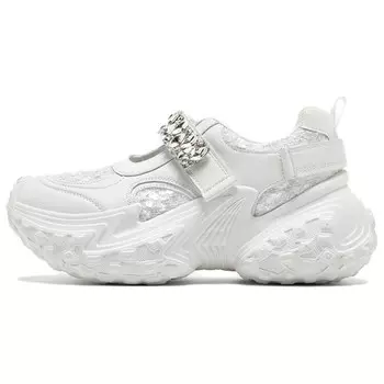 Кроссовки женские толстые низкие Basto, серебряный