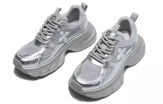 Кроссовки женские толстые низкие Bded, серебряный