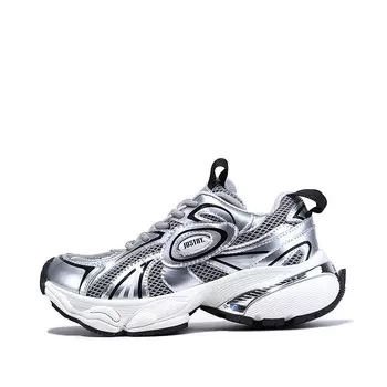 Кроссовки женские толстые низкие Bellalily, серебряный