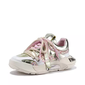 Кроссовки женские толстые низкие Bellalily, золотой