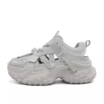 Кроссовки женские толстые низкие Belle, цвет Silver Gray