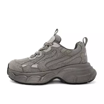 Кроссовки женские толстые низкие Belle, серебряный