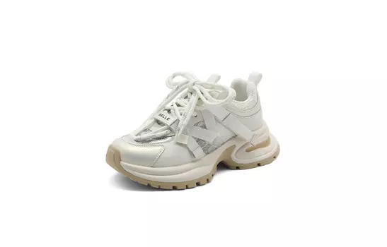 Кроссовки женские толстые низкие Belle, серебряный