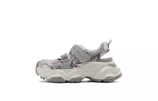 Кроссовки женские толстые низкие Belle, серебряный