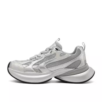 Кроссовки женские толстые низкие Belle, серебряный