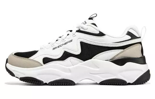 Кроссовки женские толстые низкие белые/черные Skechers