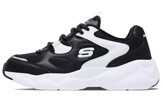 Кроссовки женские толстые низкие белые/черные Skechers