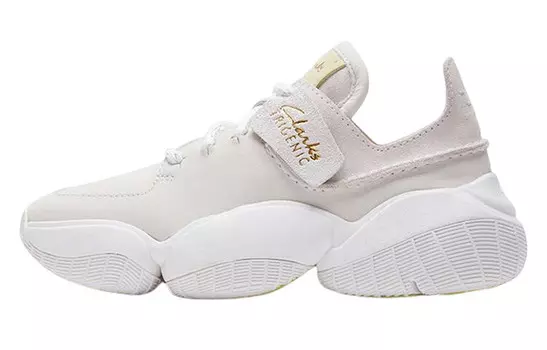 Кроссовки женские толстые низкие белые Clarks