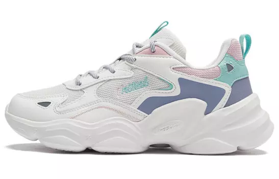 Кроссовки женские толстые низкие белые/фиолетовые 361°