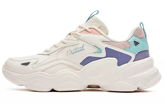 Кроссовки женские толстые низкие белые/розовые/фиолетовые 361°