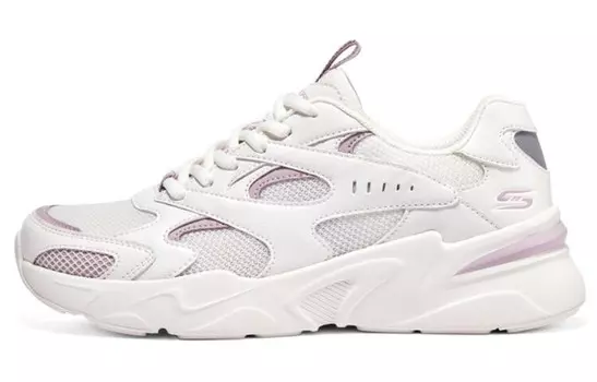 Кроссовки женские толстые низкие белые/розовые Skechers