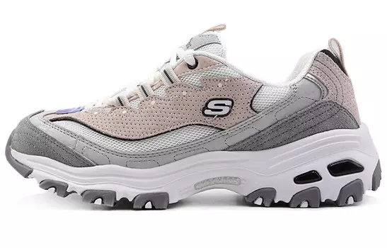 Кроссовки женские толстые низкие белые/розовые Skechers