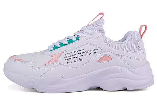 Кроссовки женские толстые низкие белые/розовые Xtep