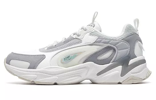 Кроссовки женские толстые низкие белые/серые Xtep