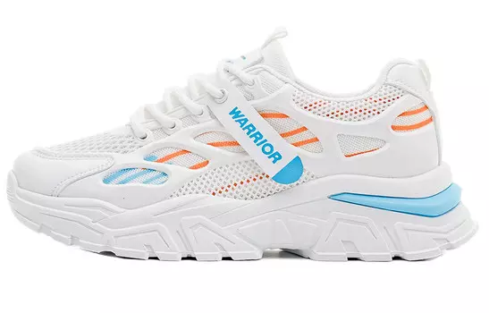 Кроссовки женские толстые низкие белые/синие Warrior