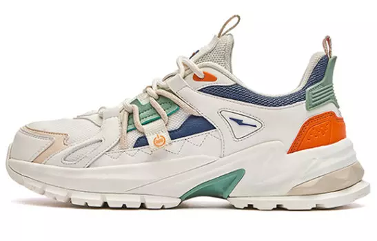 Кроссовки женские толстые низкие белые/зеленые Erke