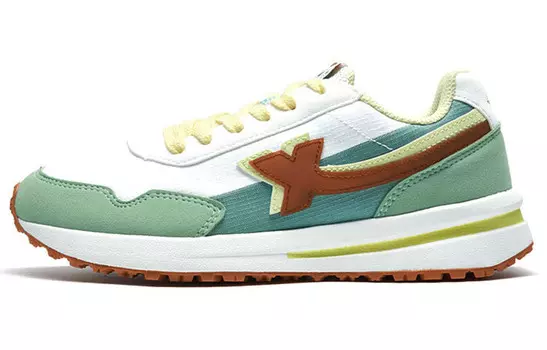 Кроссовки женские толстые низкие белые/зеленые Xtep