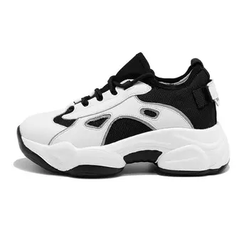 Кроссовки женские толстые низкие белый/черный Baijihong