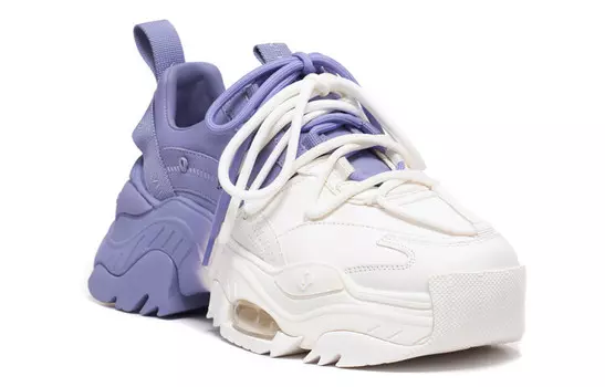 Кроссовки женские толстые низкие белый/фиолетовый Vittorio Ventura