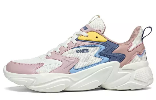 Кроссовки женские толстые низкие белый/розовый 361°