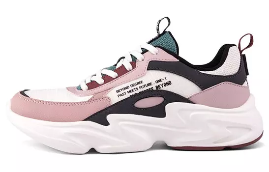 Кроссовки женские толстые низкие белый/розовый 361°