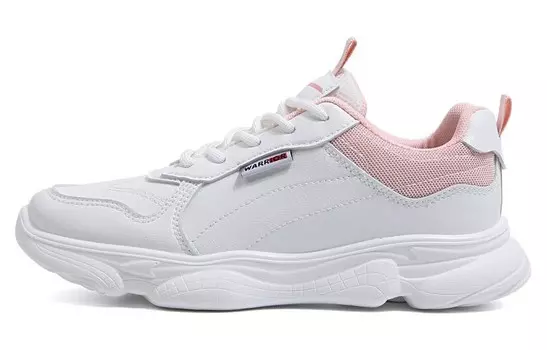 Кроссовки женские толстые низкие белый/розовый Warrior