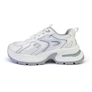 Кроссовки женские толстые низкие белый/серый Deerway