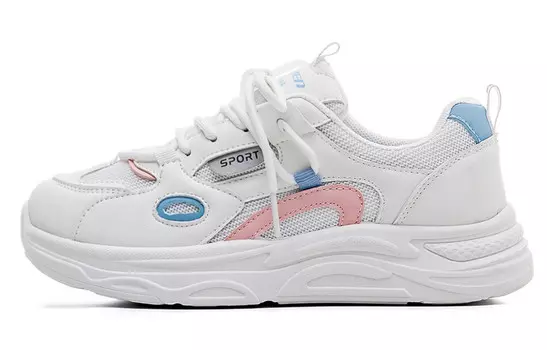 Кроссовки женские толстые низкие белый/синий/зеленый Renben