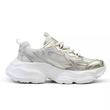 Кроссовки женские толстые низкие белый/золотой Deerway