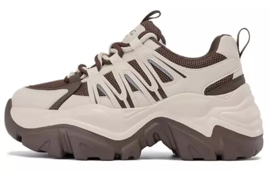 Кроссовки женские толстые низкие бежево-коричневый Aokang