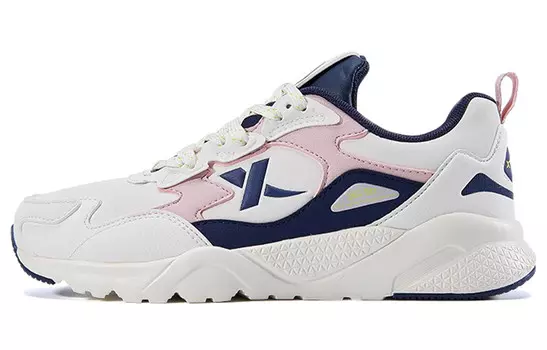 Кроссовки женские толстые низкие бежевые/фиолетовые Xtep