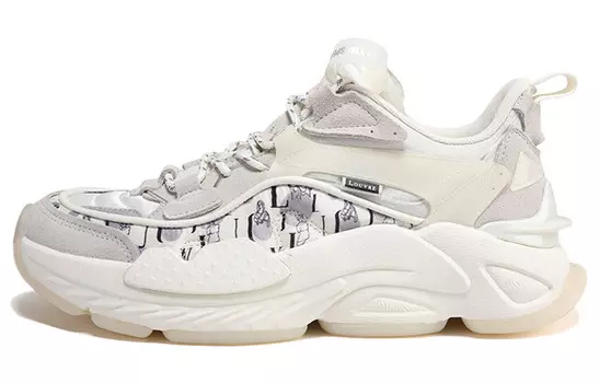 Кроссовки женские толстые низкие бежевые Peak