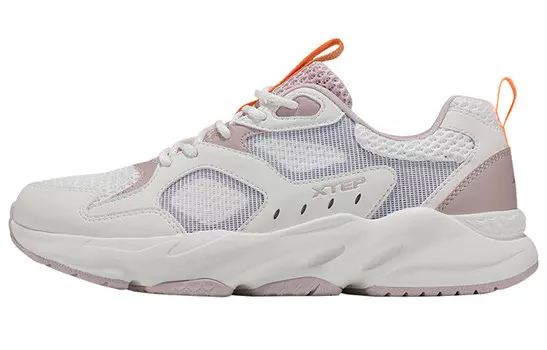 Кроссовки женские толстые низкие бежевые/розовые Xtep