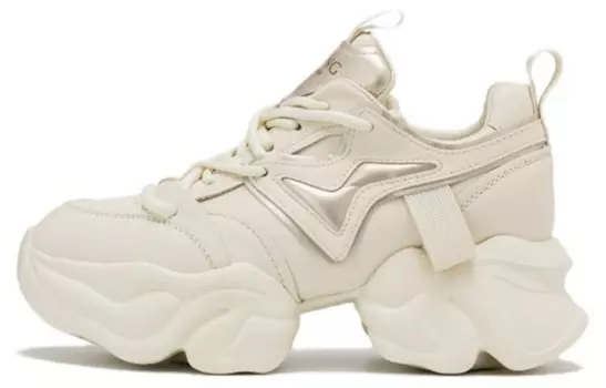 Кроссовки женские толстые низкие бежевый Aokang