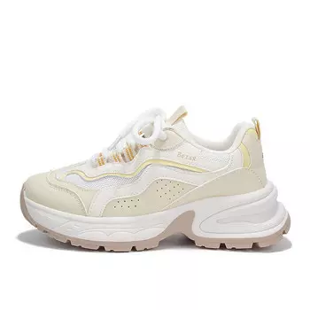 Кроссовки женские толстые низкие бежевый Binya