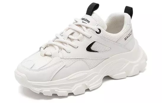 Кроссовки женские толстые низкие бежевый/черный Agsdon